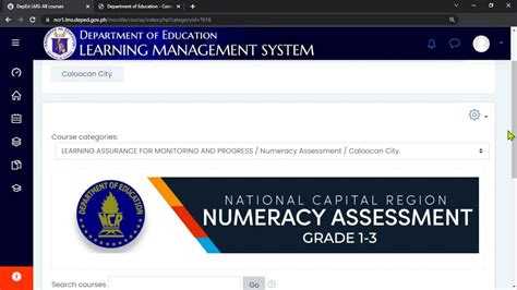 ncr1 lms|How to access the NCR Numeracy Assessment on the DepEd.